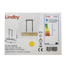 Lindby - Żyrandol na lince MARIAT 4xE27/60W/230V
