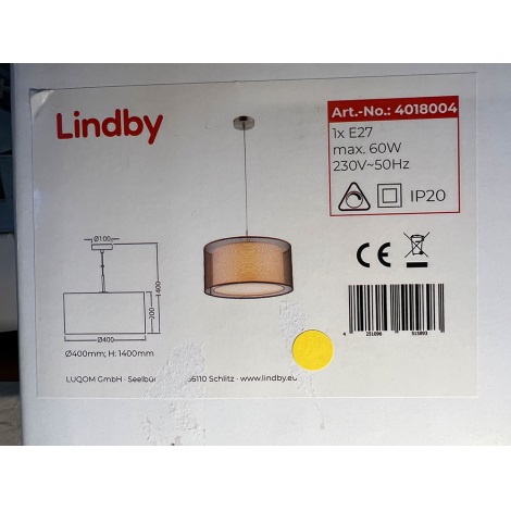 Lindby - Żyrandol na lince NICA 1xE27/60W/230V