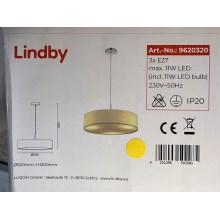 Lindby - Żyrandol na lince SEBATIN 3xE27/11W/230V