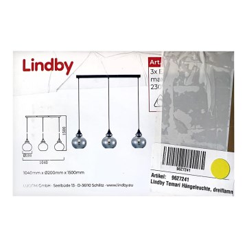 Lindby - Żyrandol na lince TEMARI 3xE27/60W/230V