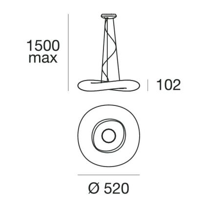 Linea Light 8005 - LED Żyrandol ściemnialny na lince MR. MAGOO LED/23W/230V śr. 52 cm