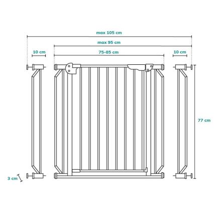 Lionelo - Bariera bezpieczeństwa TRUUS SLIM LED 1xAAA szary