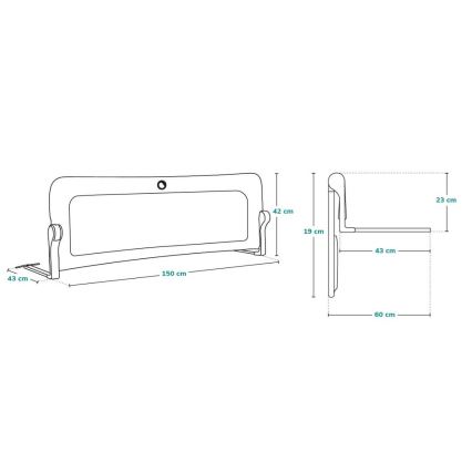Lionelo - Barierka zabezpieczająca do łóżka EVA, beżowa