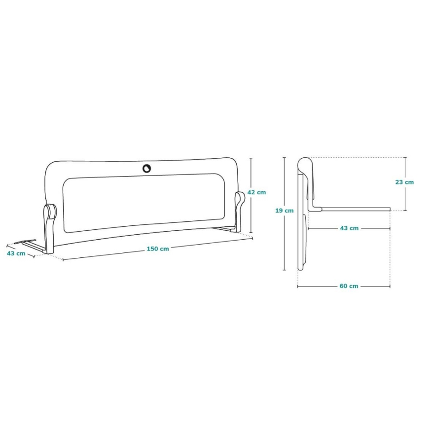 Lionelo - Barierka zabezpieczająca do łóżka EVA, beżowa