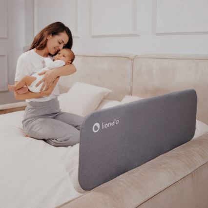 Lionelo - Barierka zabezpieczająca do łóżka LORA ciemnoszara