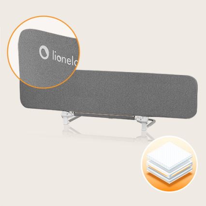 Lionelo - Barierka zabezpieczająca do łóżka LORA XL ciemnoszara