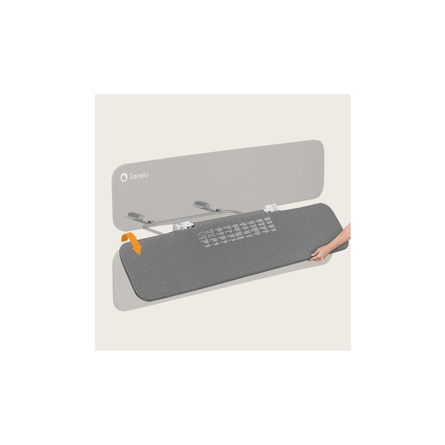 Lionelo - Barierka zabezpieczająca do łóżka LORA XL ciemnoszara