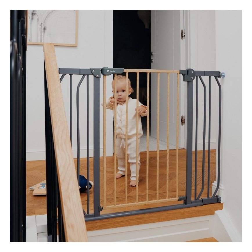 Lionelo - Bariera zabezpieczająca TRUUS SLIM czarna/brązowa