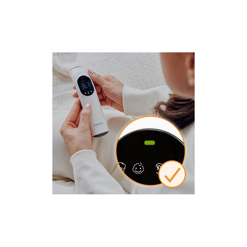 Lionelo - Bezdotykowy termometr na podczerwień FEVERSCAN 2xAAA