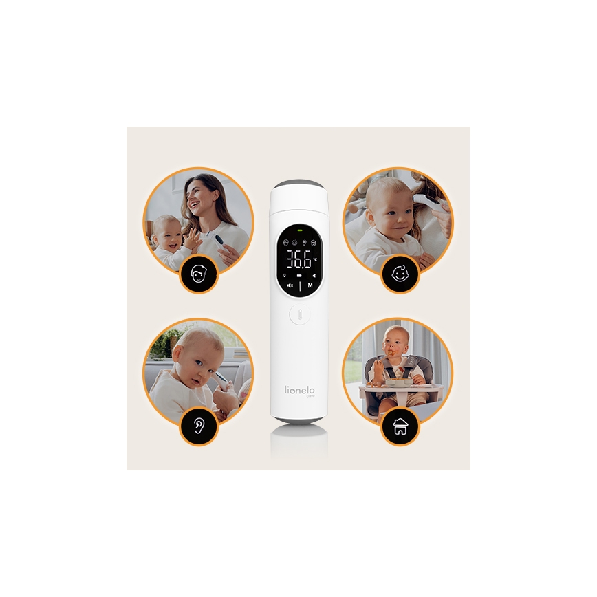 Lionelo - Bezdotykowy termometr na podczerwień FEVERSCAN 2xAAA