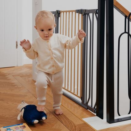 Lionelo - Bramka zabezpieczająca TRUUS SLIM czarna/beżowa