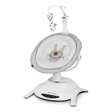 Lionelo - Bujaczek dla dzieci BELLA z melodią, kolor betonowy szary + pilot zdalnego sterowania