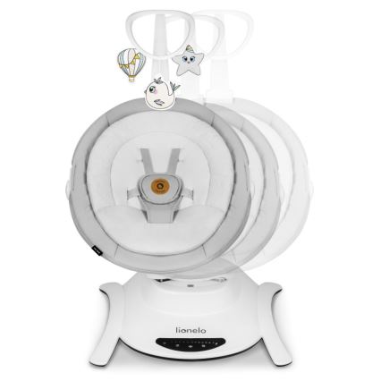 Lionelo - Bujaczek dla dzieci BELLA z melodią, kolor betonowy szary + pilot zdalnego sterowania