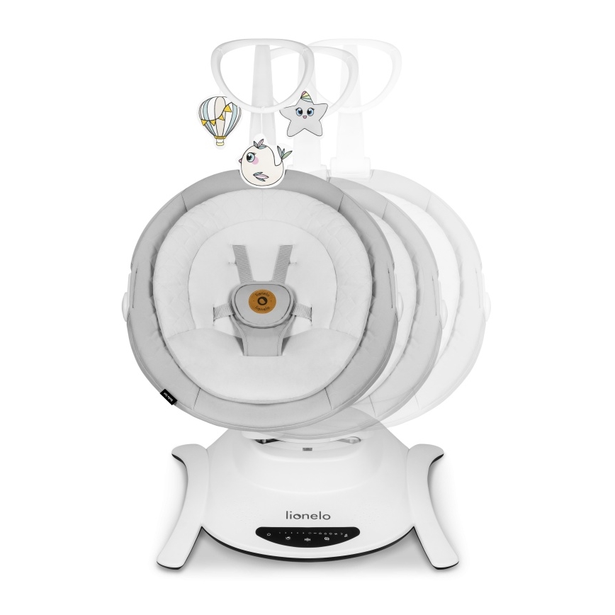 Lionelo - Bujaczek dla dzieci BELLA z melodią, kolor betonowy szary + pilot zdalnego sterowania