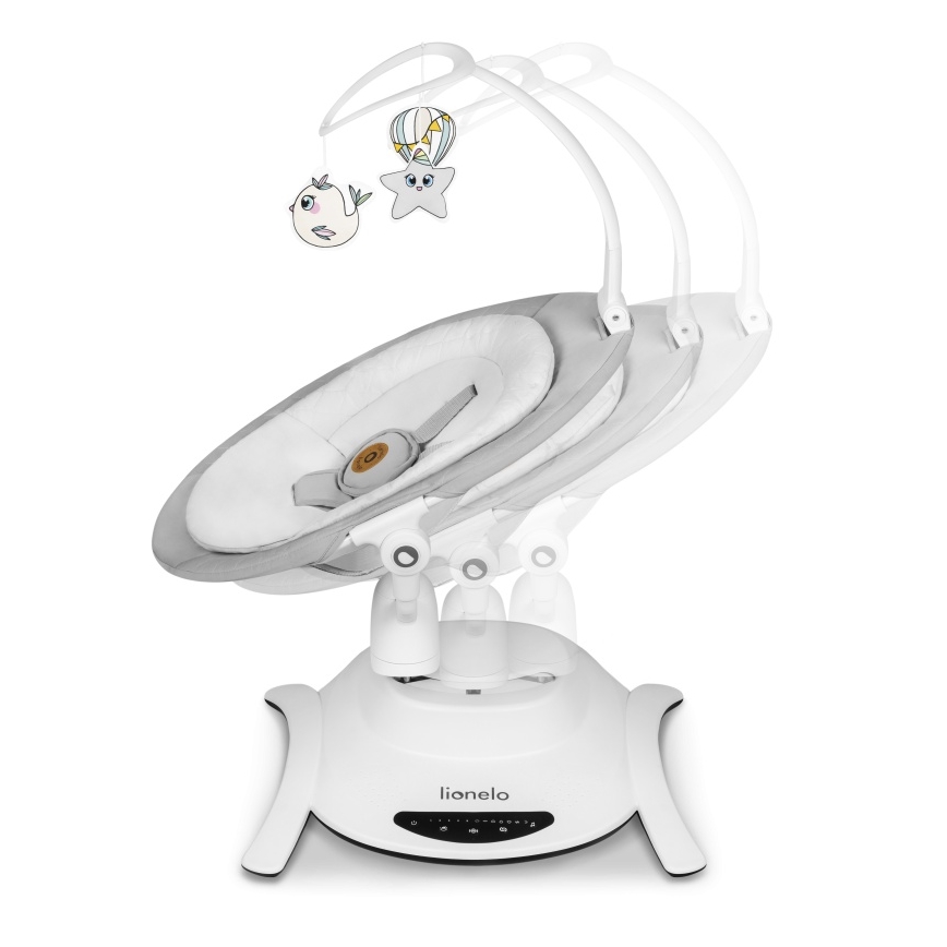 Lionelo - Bujaczek dla dzieci BELLA z melodią, kolor betonowy szary + pilot zdalnego sterowania