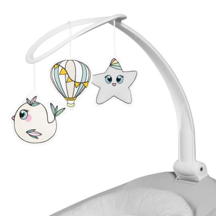 Lionelo - Bujaczek dla dzieci BELLA z melodią, kolor betonowy szary + pilot zdalnego sterowania