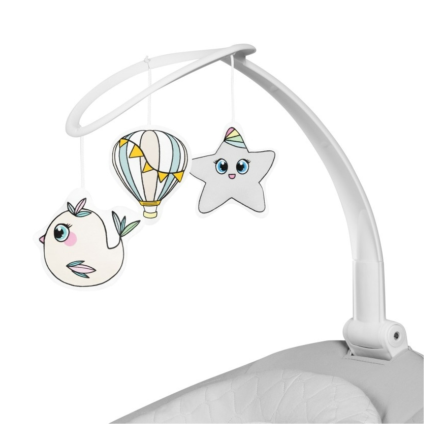 Lionelo - Bujaczek dla dzieci BELLA z melodią, kolor betonowy szary + pilot zdalnego sterowania