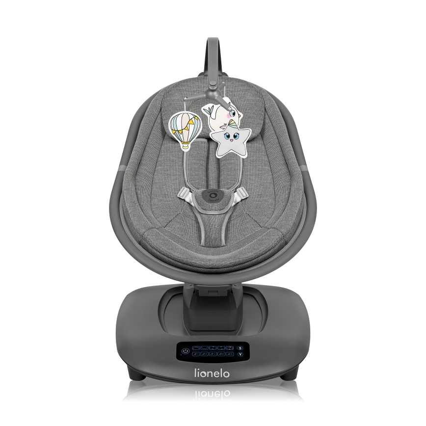 Lionelo - Bujaczek dla dzieci z melodią BLOSSOM Grey Concrete + pilot zdalnego sterowania