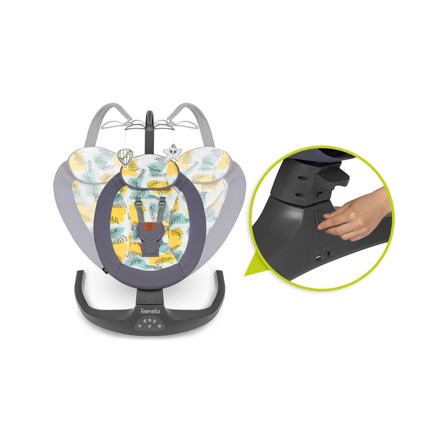 Lionelo - Bujaczek dla dzieci z melodią RALF 4xAA Betonowo-szary + pilot zdalnego sterowania