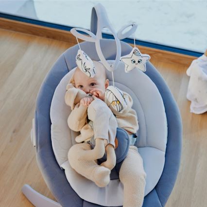 Lionelo - Bujaczek dziecięcy z melodią MELL Grey Stone 4xAA + pilot zdalnego sterowania