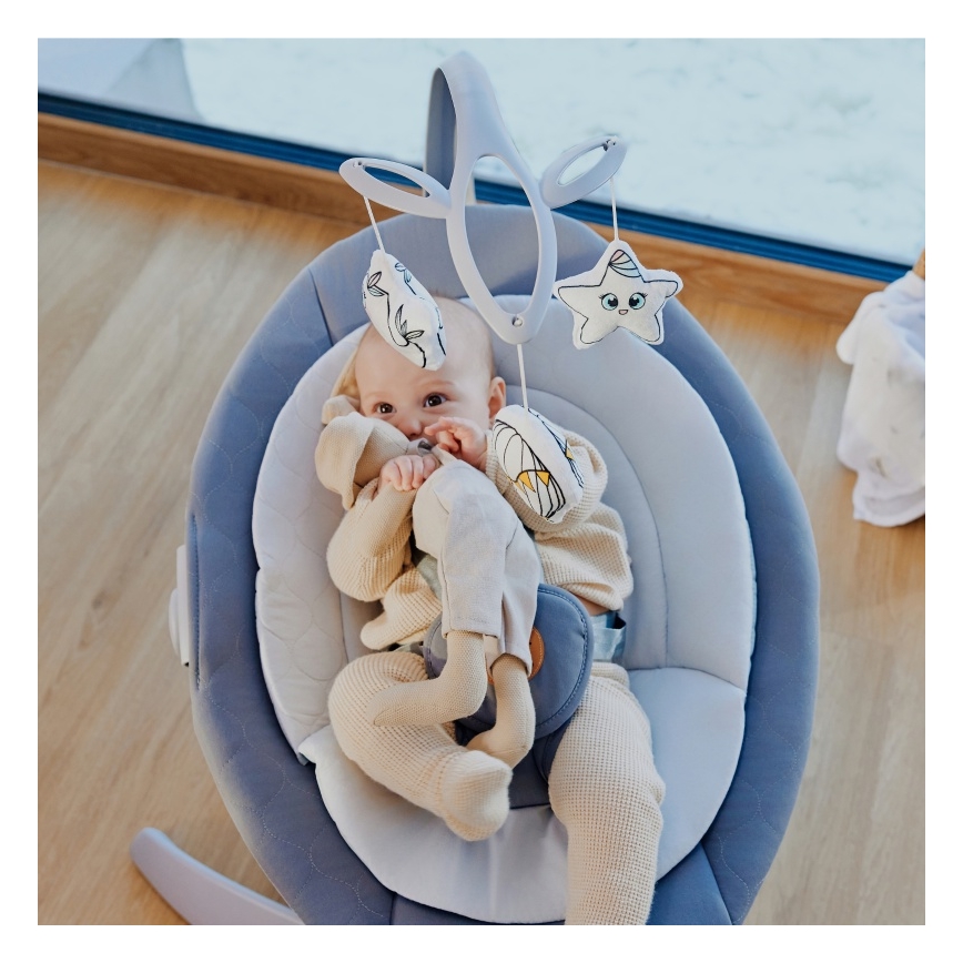 Lionelo - Bujaczek dziecięcy z melodią MELL Grey Stone 4xAA + pilot zdalnego sterowania