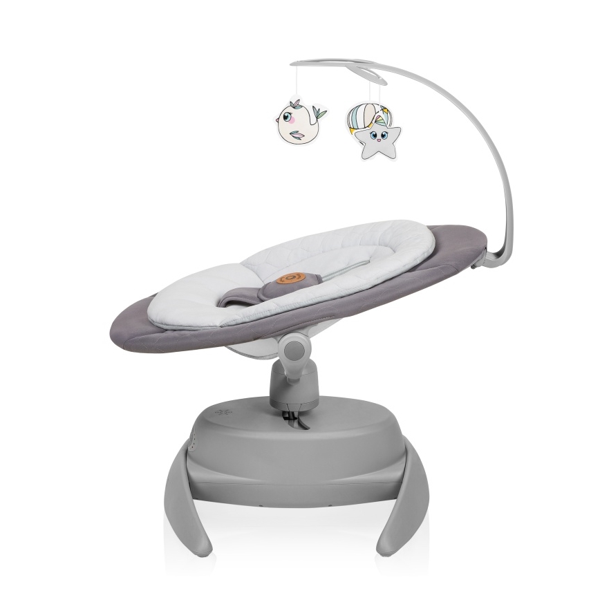 Lionelo - Bujaczek dziecięcy z melodią MELL Grey Stone 4xAA + pilot zdalnego sterowania