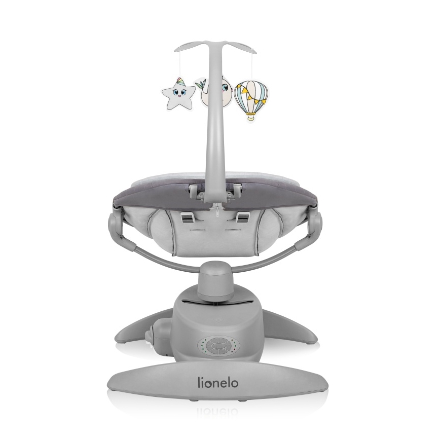 Lionelo - Bujaczek dziecięcy z melodią MELL Grey Stone 4xAA + pilot zdalnego sterowania
