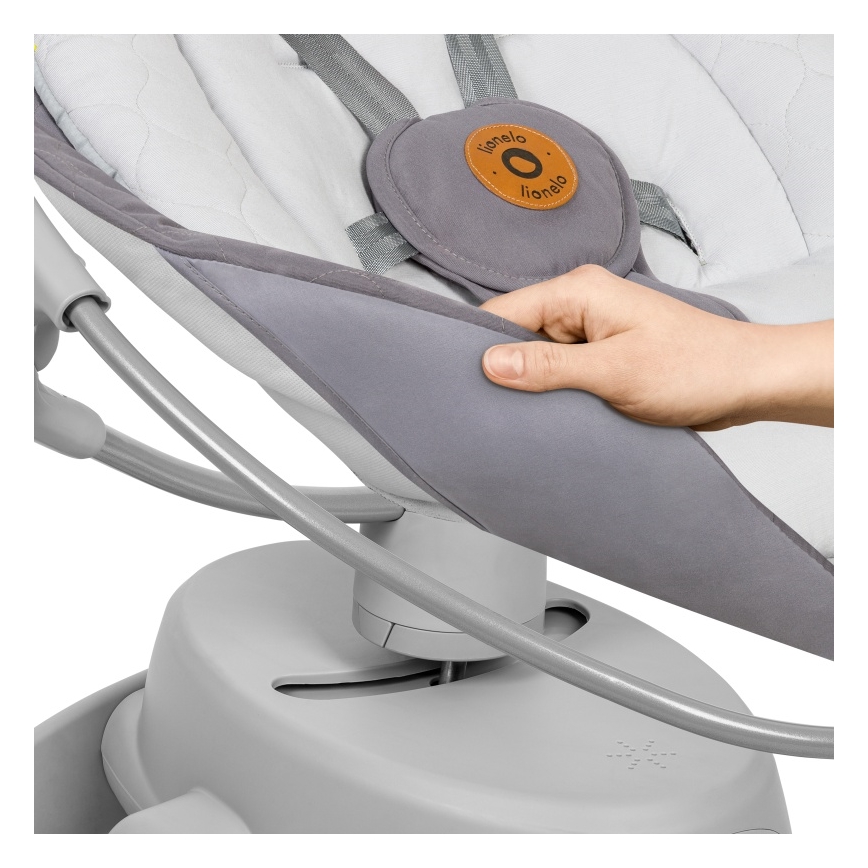 Lionelo - Bujaczek dziecięcy z melodią MELL Grey Stone 4xAA + pilot zdalnego sterowania