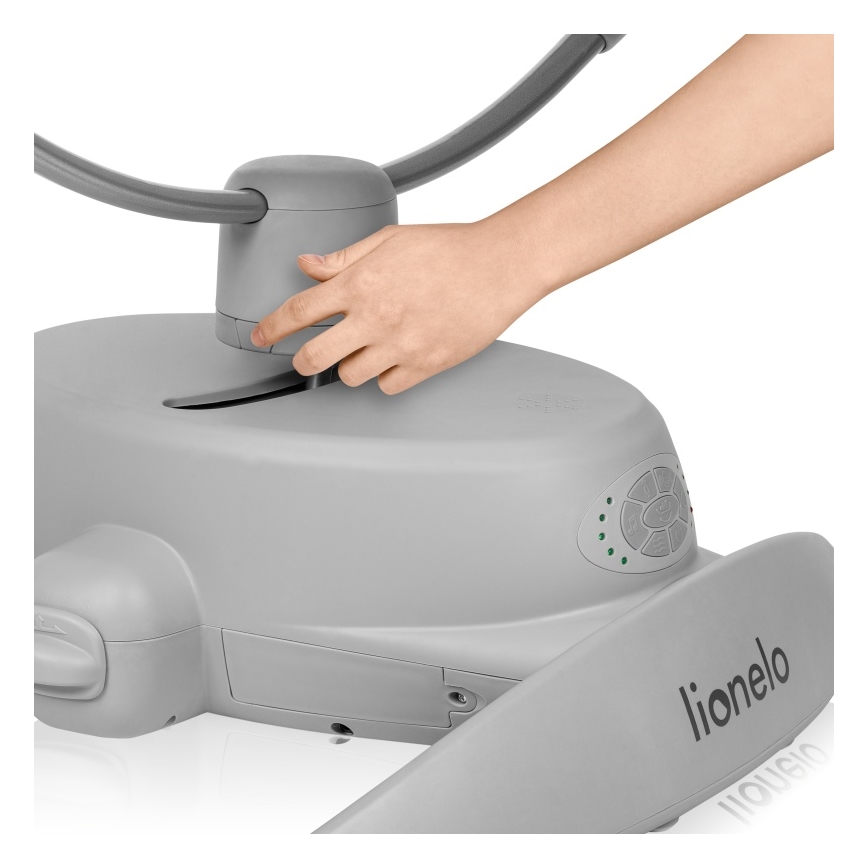 Lionelo - Bujaczek dziecięcy z melodią MELL Grey Stone 4xAA + pilot zdalnego sterowania