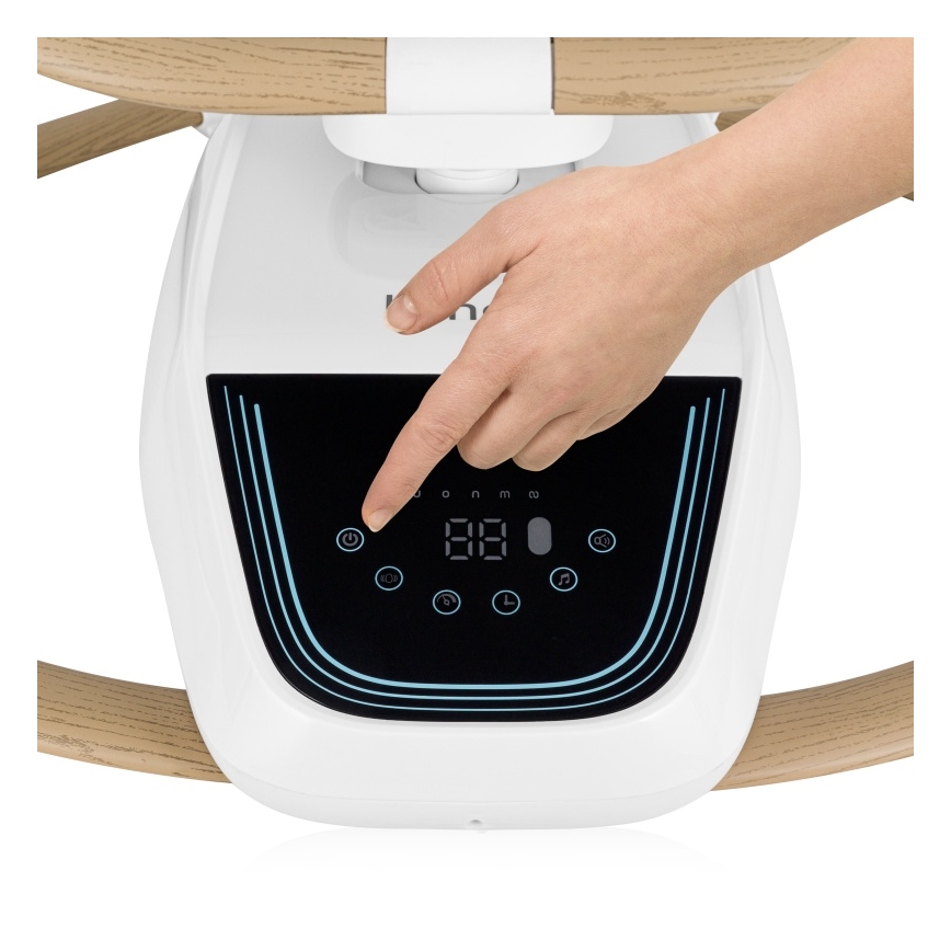 Lionelo - Bujaczek dziecięcy z melodią OLIVIA Beżowy Naturalny + pilot zdalnego sterowania