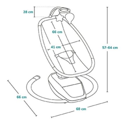 Lionelo - Bujaczek dziecięcy z melodią OLIVIA Beżowy Naturalny + pilot zdalnego sterowania
