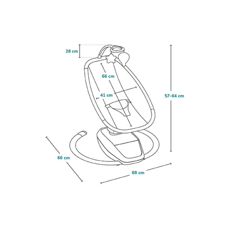 Lionelo - Bujaczek dziecięcy z melodią OLIVIA Beżowy Naturalny + pilot zdalnego sterowania