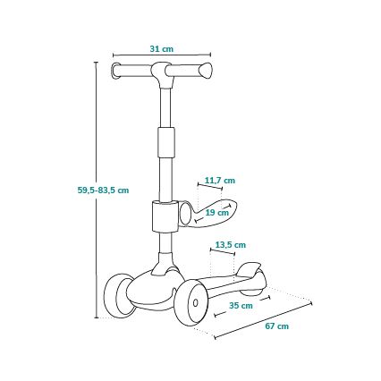 Lionelo - Dziecięca hulajnoga 2w1 FRANKY różowa