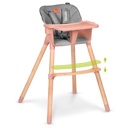 Lionelo - Dziecięce krzesełko do karmienia 2w1 KOEN Pink Rose