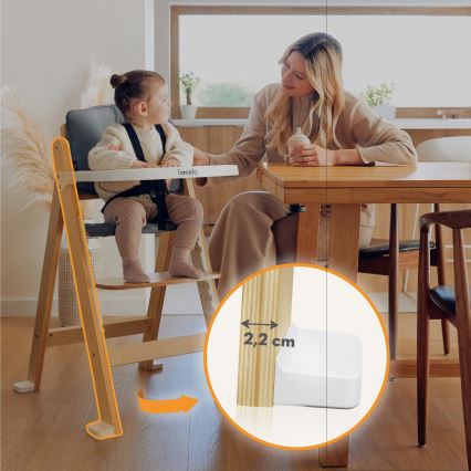 Lionelo - Dziecięce krzesełko do karmienia 3 w 1 FLORIS White Natural