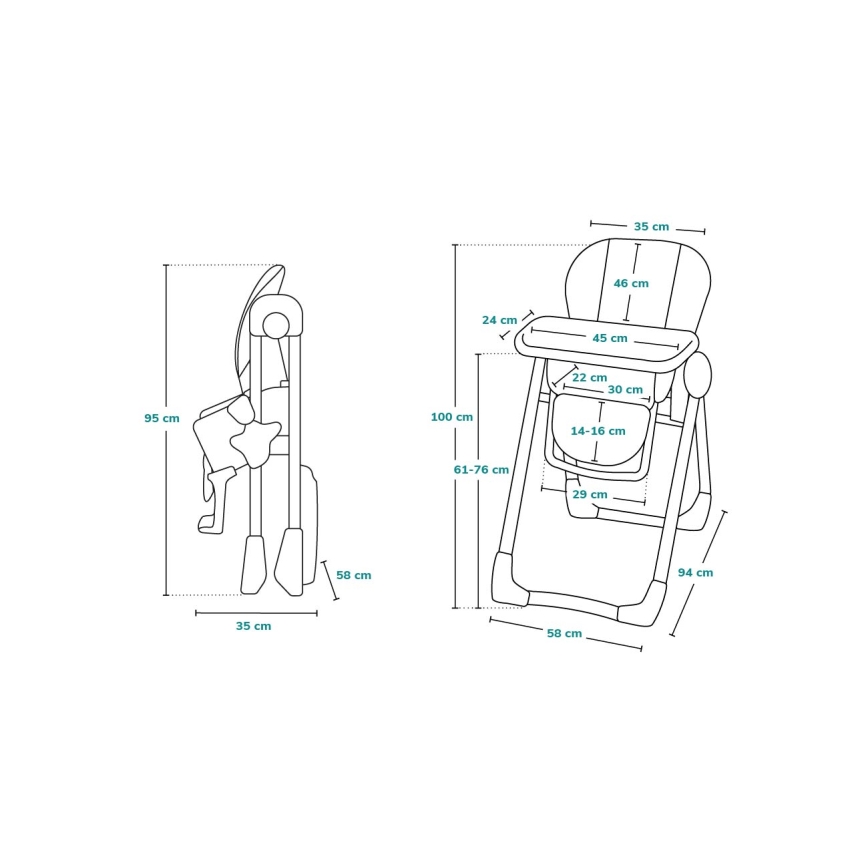 Lionelo - Dziecięce krzesełko do karmienia ZANNA szare