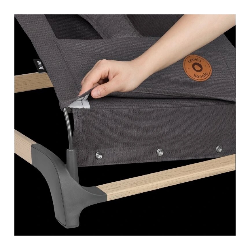 Lionelo - Dziecięcy bujaczek JUNE antracyt