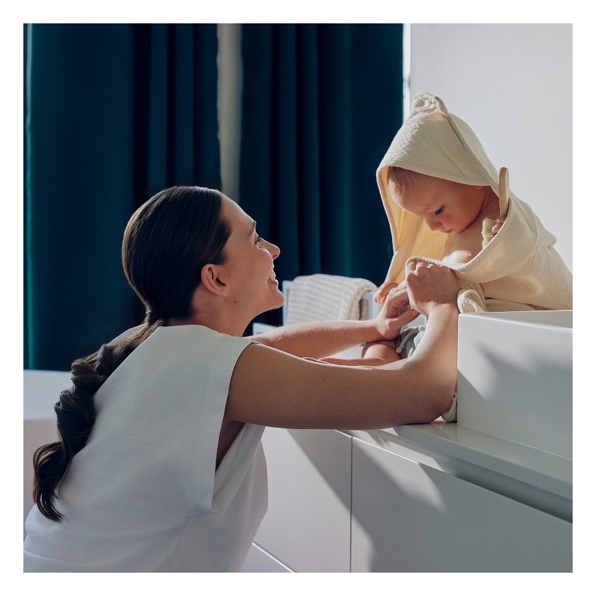 Lionelo - Dziecięcy muślinowy ręcznik kąpielowy z kapturem, kolor beżowo-cappuccino