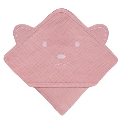 Lionelo - Dziecięcy muślinowy ręcznik z kapturem Pink Baby