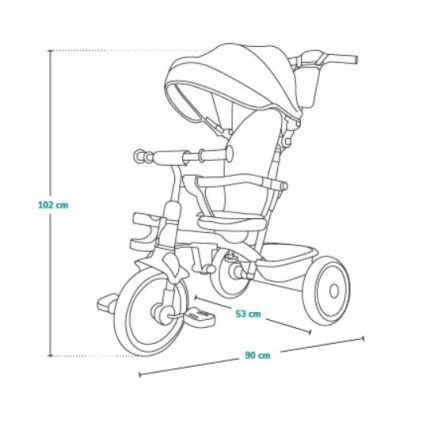Lionelo - Dziecięcy trójkołowiec BERRY Grey Stone