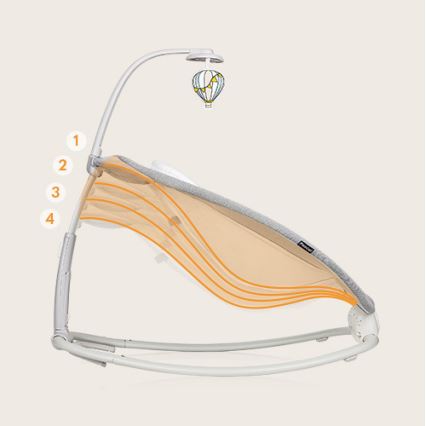 Lionelo - Dziecięcy wibrujący bujaczek z melodią PASCAL 2xAA szary