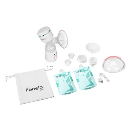 Lionelo - Elektryczny, akumulatorowy laktator do odciągania mleka matki FIDI PLUS 5V 1200 mAh 180 ml
