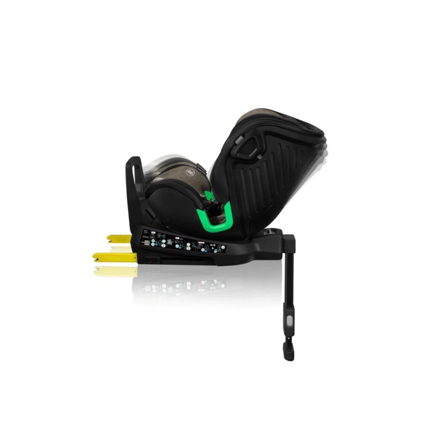 Lionelo - Fotelik samochodowy z bazą obrotową HARMONY i-Size 40-150 cm czarny/oliwkowy