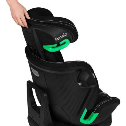 Lionelo - Fotelik samochodowy obrotowy z bazą HARMONY i-Size 40-150 cm czarny