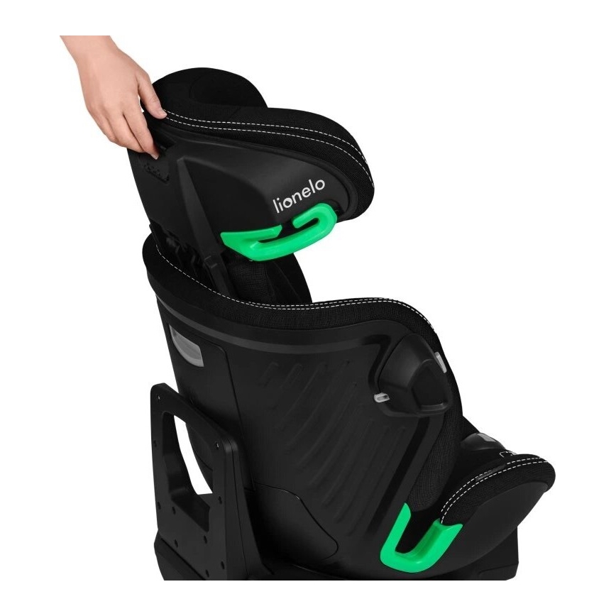 Lionelo - Fotelik samochodowy obrotowy z bazą HARMONY i-Size 40-150 cm czarny