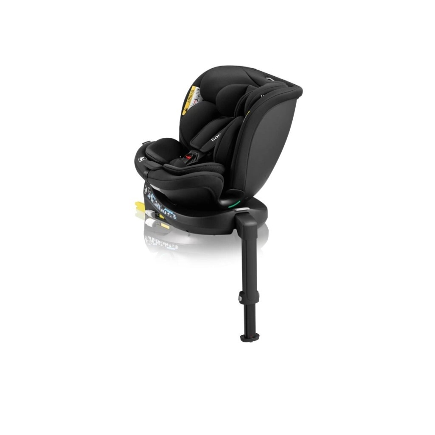 Lionelo - Fotelik samochodowy z bazą obrotową NAVY i-Size 40-150 cm czarny