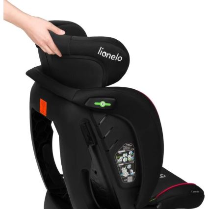 Lionelo - Fotelik samochodowy AART i-Size 40-150 cm czarny/czerwony