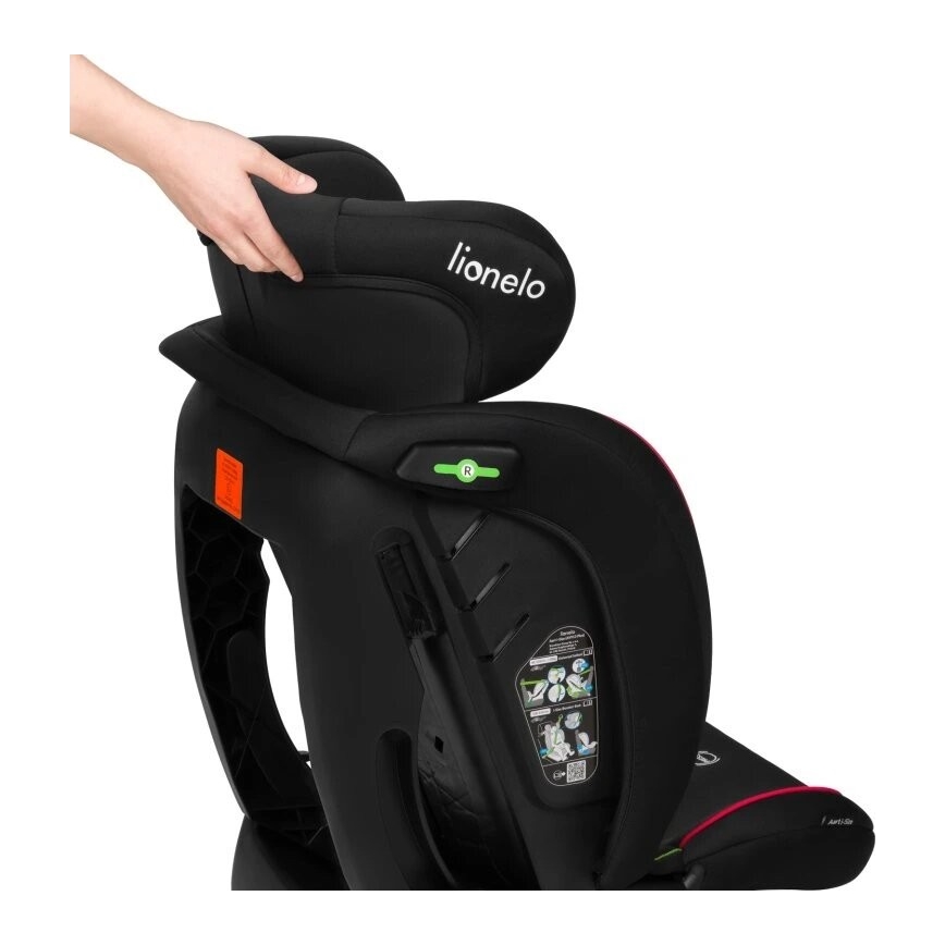 Lionelo - Fotelik samochodowy AART i-Size 40-150 cm czarny/czerwowy