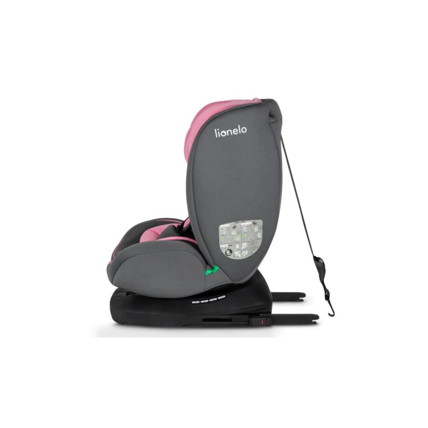 Lionelo - Fotelik samochodowy BASTIAAN i-Size 40-150 cm szary/różowy