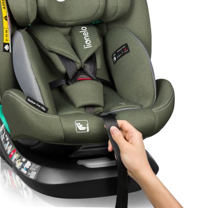 Lionelo - Fotelik samochodowy z obrotową bazą BASTIAAN ONE i-Size 40-150 cm oliwkowy